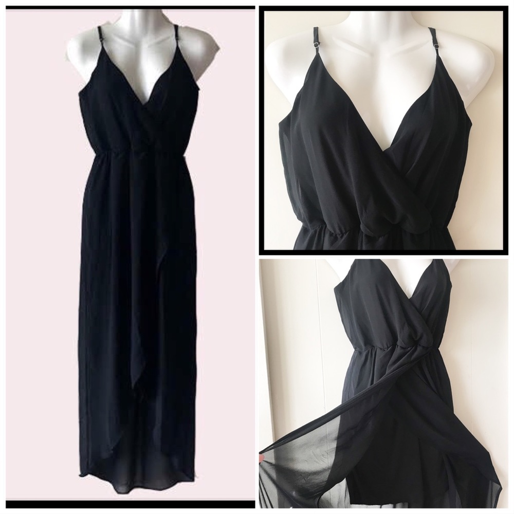 Spaghetti Straps Faux Wrap Asymmetrical Mini Dress